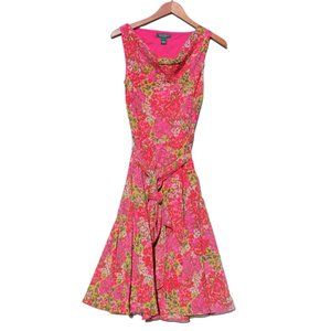 NWOT LAUREN Ralph Lauren Woman's Chiffon Floral Dress size 6